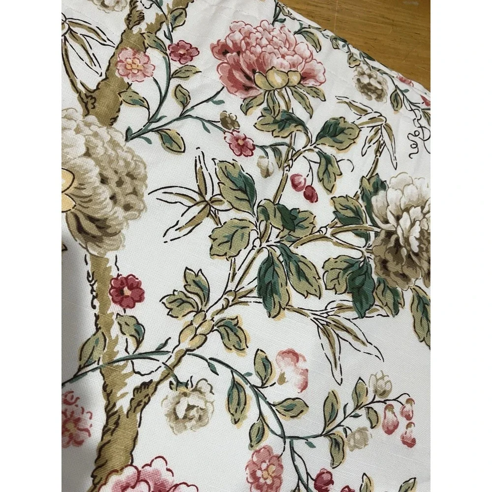 P Kaufmann Botanical Pink Floral Custom Valance Rod Pocket 104x20
